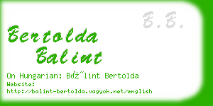 bertolda balint business card